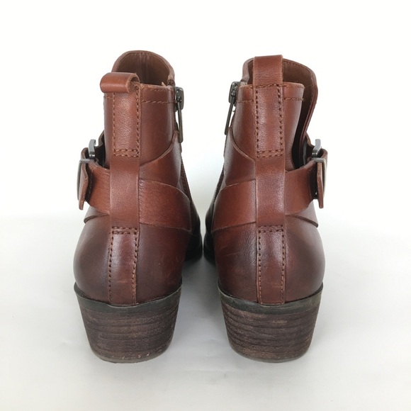 Vince Camuto Womens Size 8 Peamer Ankle Boot Bootie Brown Leather - Picture 6 of 13